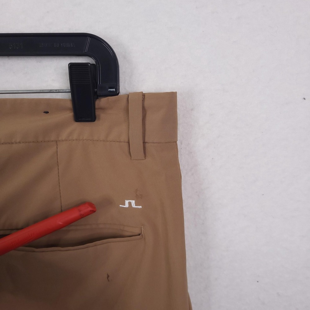 J.Lindeberg Golf Pants Mens 33x32 Beige Stretch Slim Performance Chino GMPA08535 - Picture 6 of 14